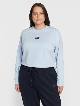 Tommy Jeans Curve Tommy Jeans Curve Суитшърт Badge DW0DW13862 Син Cropp Fit