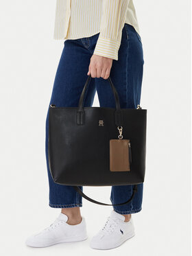 Tommy Hilfiger Tommy Hilfiger Handtasche Th Icon Satchel AW0AW18122 Schwarz