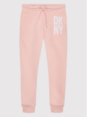 DKNY DKNY Spodnie dresowe D34A70 M Różowy Regular Fit