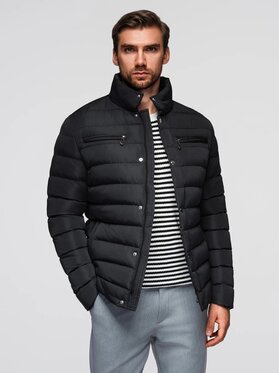 Ombre Ombre Bunda pro přechodné období OM-JALP-0260 Černá Regular Fit