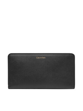 Calvin Klein Calvin Klein Denarnica Foil Logo Passport Longfold LV04F1205G Črna