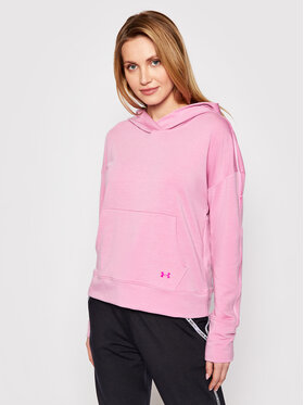 Under Armour Under Armour Суитшърт Rival Terry Taped Розов Loose Fit