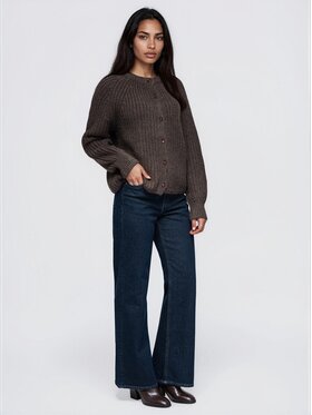 Ombre Ombre Svetr OW-SW-E0071 Hnědá Relaxed Fit
