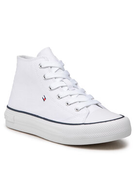 Tommy Hilfiger Tommy Hilfiger Sneakers aus Stoff High Top Lace-Up Sneaker T3A4-32119-0890 S Weiß