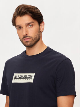 Napapijri Napapijri T-Shirt S-box Logo NP0A4I3L Dunkelblau Regular Fit