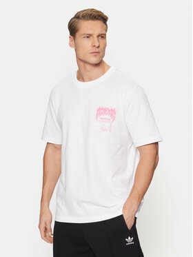 adidas adidas Tricou Trefoil Series Fashion Elevated Tee JD0665 Alb Regular Fit
