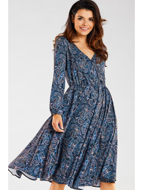 Awama Awama Sukienka codzienna A466 Granatowy Basic Fit