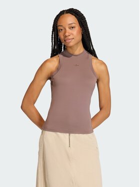 adidas adidas Top tank Brązowy Slim Fit