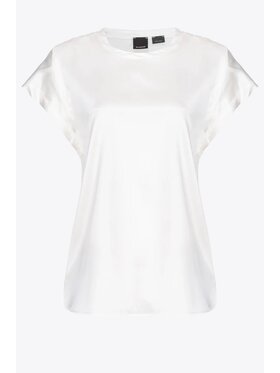 PINKO Pinko Bluzka PINKO BLUSA IN SATIN STRETCH 100100A1RIZ05 Biały Regular Fit