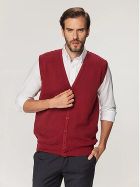 Willsoor Willsoor Kamizelka 71876 Bordowy Regular Fit