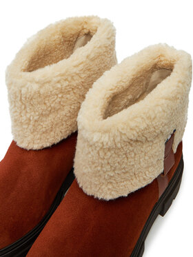 Tommy Hilfiger Čizme Faux Fur Suede Roll-Down Boot FW0FW08158 Smeđa