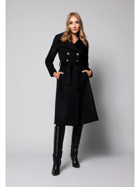 Kasia Zapała Kasia Zapała Płaszcz wełniany Romeo Czarny Slim Fit