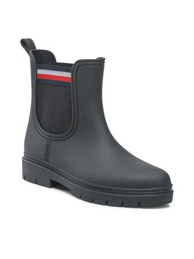 Tommy Hilfiger Tommy Hilfiger Gumijasti škornji Rain Boot Ankle Elastic FW0FW06774 Črna