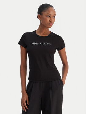 Armani Exchange Armani Exchange T-krekls XW002038 AF10356 UC001 Melns Slim Fit