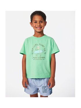 Rip Curl Rip Curl T-Shirt Grom Energy Lizard Tee - Boy Zielony Standard Fit