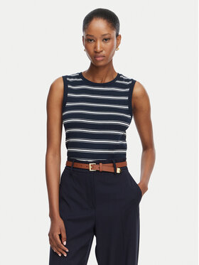Tommy Hilfiger Tommy Hilfiger Top Multistripe WW0WW50025 Tamnoplava Slim Fit