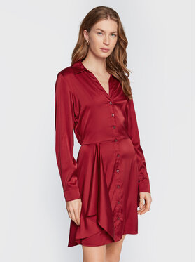 Guess Guess Sukienka koszulowa Alya W2BK83 WF1T2 Czerwony Regular Fit