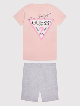 Guess Guess Σετ t-shirt και αθλητικό σορτς H1BJ10 K8HM0 Ροζ Regular Fit