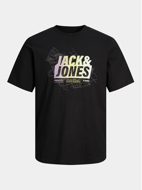 Jack&Jones T-shirt Map 12257908 Crna Regular Fit