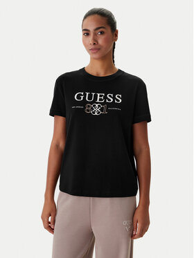 Guess Guess Marškinėliai V6RI13 KD772 Juoda Regular Fit