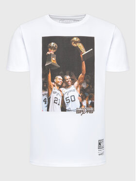 Mitchell & Ness Mitchell & Ness T-Shirt BMTRINTL1058 Biały Regular Fit