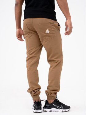 Jigga Wear Jigga Wear Joggery Na co dzień wygodne dzoger regulowane 90945 Brązowy Regular Fit