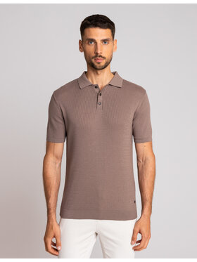 Borgio Borgio Polo sturno Brązowy Classic Fit