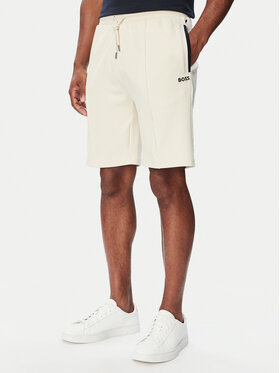 BOSS BOSS Pantaloni scurți sport Sense  50566917 Crem Regular Fit