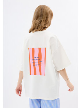 Mirons Mirons T-Shirt Print Biały Oversize