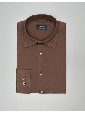 Borgio Borgio Koszula terranova_00555 Brązowy Slim Fit