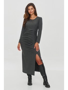 Makadamia Makadamia Sukienka codzienna M846 Szary Shaped Fit