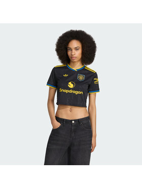 adidas adidas Top Manchester United 25/26 Cropped Third Jersey Czarny Regular Fit