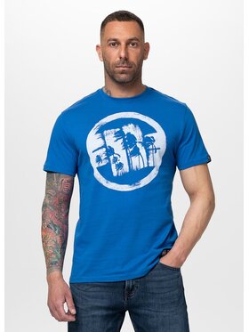 PITBULL PITBULL T-Shirt LOGO PALMS Niebieski Regular Fit