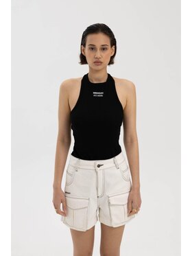 Misaga Misaga Top TANK TOP Czarny Slim Fit