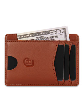 James Hawk James Hawk Mały Portfel Męski Męski skórzany portfel slim z RFID Brązowy