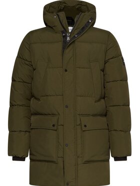 Calvin Klein Calvin Klein Vatovaná bunda Crinkle Nylon Longlength Puffer Zelená Regular Fit