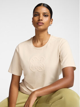 Elena Mirò Elena Mirò T-Shirt G071Z000590N002 Kremowy Slim Fit