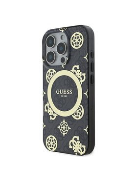 Guess Guess Etui na telefon IML Peony On 4G Background Czarny
