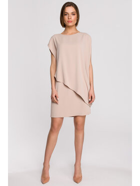 Stylove Stylove Každodenní šaty S262 Béžová Regular Fit