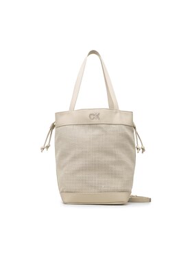 Calvin Klein Calvin Klein Borsetta Re-Lock Drawstring Bag Perf K60K610635 Écru