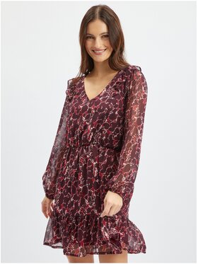 Orsay Orsay Sukienka 442279467000__42 Bordowy Regular Fit