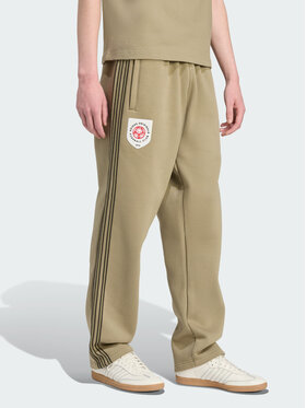 adidas adidas Spodnie materiałowe Mesh Stripe Zielony Loose Fit