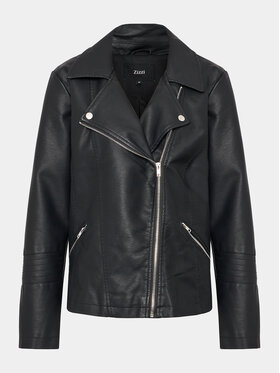 Zizzi Zizzi Яке от имитация на кожа M61243A Черен Regular Fit