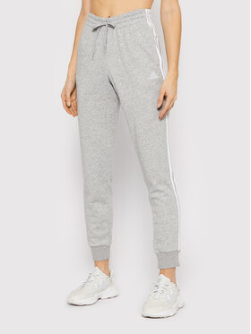 adidas adidas Sportinės kelnės Essentials French Terry 3-Stripes GM8735 Pilka Slim Fit