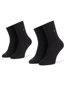 Tommy Hilfiger Tommy Hilfiger Σετ ψηλές κάλτσες ανδρικές 2 τεμαχίων 371221 r. 39/42r Μαύρο