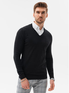 Ombre Ombre Sweter E120 Czarny Regular Fit