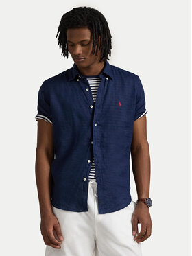 Polo Ralph Lauren Polo Ralph Lauren Marškiniai 710968912001 Tamsiai mėlyna Custom Fit