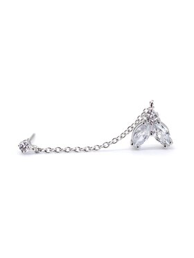 Leis Leis Orecchini Fiore Placcatura in argento rodiato