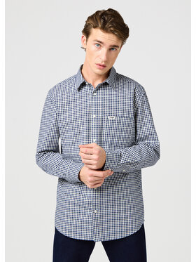 Wrangler Wrangler Koszula 1 PKT SHIRT Niebieski Regular Fit