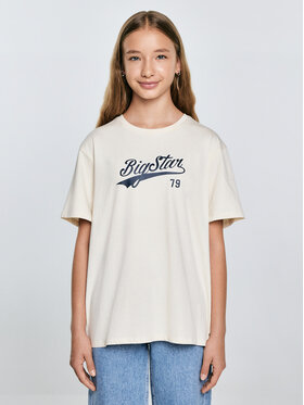 BIG STAR BIG STAR T-Shirt EMILLIA Kremowy Oversize